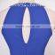 Exquisite royal blue chiffon with beaded big size womens wholesale clothing wedding dress ball gown best lady prom evening gown