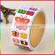 customed butterfly design paper cartoon stickers in roll for children