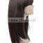 18inch dark brown silk straight natural 100% braizilian remy human hair machine made LONG HUMAN HAIR WIG