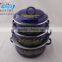 16-20CM 3 Pcs Casserole Straight Shape W/Metal Cover Dark Color Decor