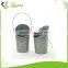 set of 3 indoor and outdoor galvanized iron metal flower pots