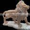 Marble Standing Lion Statue For Garden / Outdoor Use