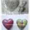 Professional silver mosaic crackle glass heart mirror