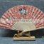Folk art promitional gifts folding bamboo hand fan customized