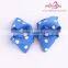 white polka dots red grosgrain ribbon hair bows