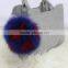Myfur New Arrived Spot Fox Fur Ball Keyring Bag Charm Pom Pom Keychain