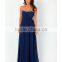 100% Polyester Fully Lined Maxi Dress Women Sweetheart Neckline Detail Chiffon Dress 2016