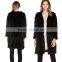 SJ430-01 Long Sleeve Ladies Luxury Rabbit Fur Jacket Long Length Suit Style Women Jacket