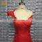 Real Sample Pictures One Shoulder Organza Red Color Party Dresses Women Evening