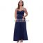 Kate Kasin Sexy Womens Comfortable Spaghetti Straps V-Neck Navy Maxi Maternity Dress KK000674-3