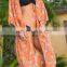 Orange Floral Boho Kimono for women