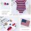 Baby Girl Summer Romper July 4th 4pcs set Romper All Star Print Bodysuit With Headband And Shoes