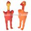 Red Classic Rubber Chicken Shape Squeaky Duck Christmas Chew Pet Dog Latex Chicken Toys For Dog Toy