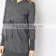 High quality custom autumn pregnant 100 cotton grey long style cotton maternity hoodie