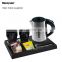 RTS top hotel quiet 0.6L electric kettle with tray set from china