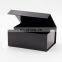 Custom lamination glossy black rigid A5 deep foldable gift box with magnetic closure