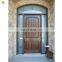 Round top arch mahogany double entry door