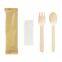 Biodegradable Disposable FSC Wrapped Wooden Cutlery Wooden Fork