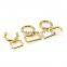 Good Polished Shiny Gold Color Zinc Alloy Metal Snap Hooks Spring Buckle Carabiners For Bags