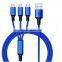 3 In 1charging cable Multiple Micro Charger Braided Type C USB C Data Cable