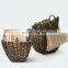 Durable Black Water Hyacinth Storage Basket Set Of 3 Natural Handwoven Wholesale Vietnam Manufacturer