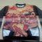 New style sublimation sweatshirts with side golden zipper with leather sleeves