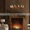 Black Linear Chandelier Clear Glass Shade Modern Farmhouse Ceiling Pendant Hanging Light Fixture For Dining Table Kitchen Island