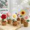 crochet flowers and plant pots