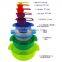 Rainbow bowls Kitchen Utensils/ Nest 9 Plus/ Multi Colour creating food preparation/kitchen cooking/Baking tools measuring cups