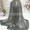 High Grade Large Long Solid Plaini Eyelash Lace Brim 100% Real Silk Scarves for Women