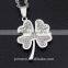 2016 New Arrival Titanium Full Rhinestones Clover Necklaces Male Stainless Steel Pendant