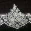 Top quality white corded lace flower design for wedding dress design
