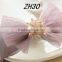 Purple Chiffon Ribbon Hair Bow For Long Hair Alligator Hair Clips