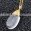 Popular Golden Electroformed head owl Natural Stone Necklaces For Women quartz crystal necklaces