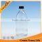 500ML Clear Glass Pressed Juice Bottle With Black Plastic Lid