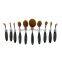 Hot 10 pcs Oval Beauty Makeup Brush Set, Oval Makeup Brush