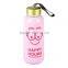 colourful custom printed glass sparkling water bottle