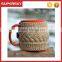 V-76 Button cable knitted crochet mug sleeve warmmer coffee cup mug sweater