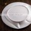 Ceramic dinner white bamboo style round Plate and dish for restaurants