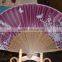 Chinese elegant spun silk hand fan bamboo handle personalized silk hand fan