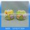 Decorative egg shaped ceramic animal salt and pepper shakers with chicken painting