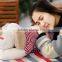 Thwartwise Hot-selling 90 130 And 150cm Beige Big Dog Head Plush Toy Doll Pillow With Red Stripe Cloth