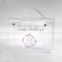 transparent handle pvc cosmetic bag /makeup bag with the button