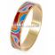 Fashion stainless steel charming bangle resin bracelet