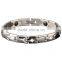 Noproblem D010 FDA germanium tourmaline stainless steel magnetic health charm fashion zircon bracelet