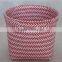 PP strap weaving zig zag round top square bottom basket set of 2