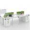 L shape melamine board workstations divider office table for 4 people