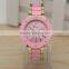 fashion women bezel geneva watch golden steel rhinestone dress watch female clock 2016