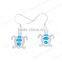 Marine animals earrings opal sea turtle shaped silver earrings