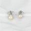 Wedding girl with pearl earring 9mm drop freshwater 925 silver real pearl earrings